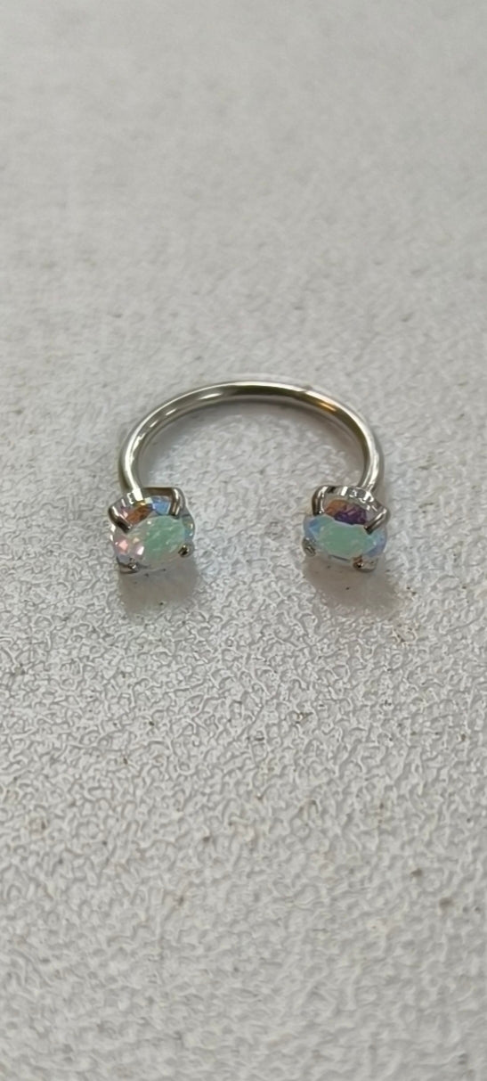 Piercing anneau de nez en acier inoxydable, 2 oxydes de zirconium