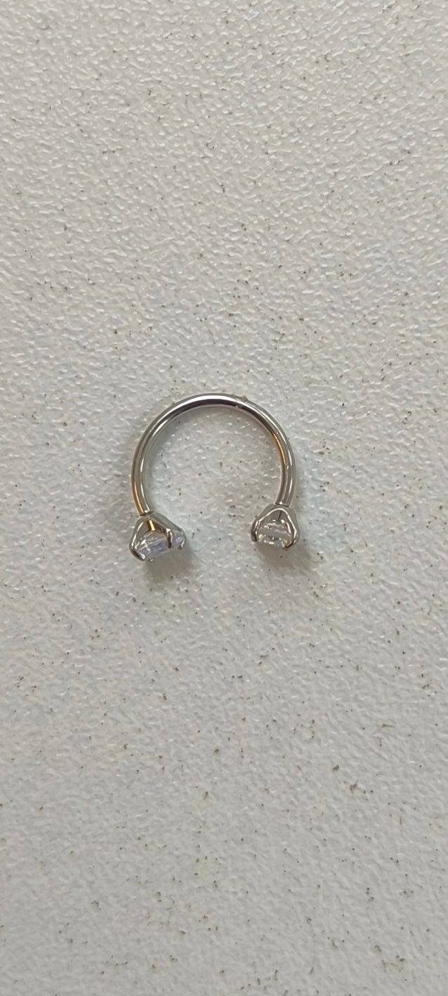 Piercing anneau de nez en acier inoxydable, 2 oxydes de zirconium
