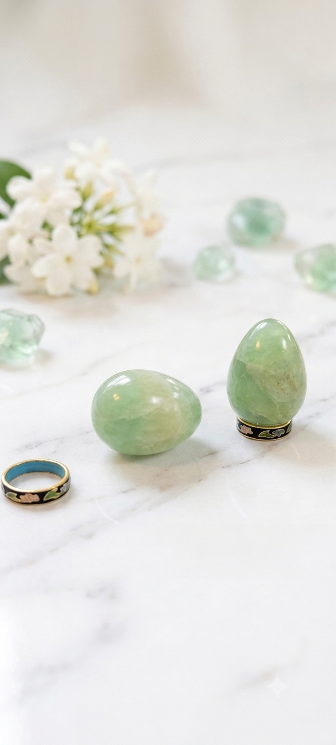 Œuf en fluorite naturelle sur support cloisonné