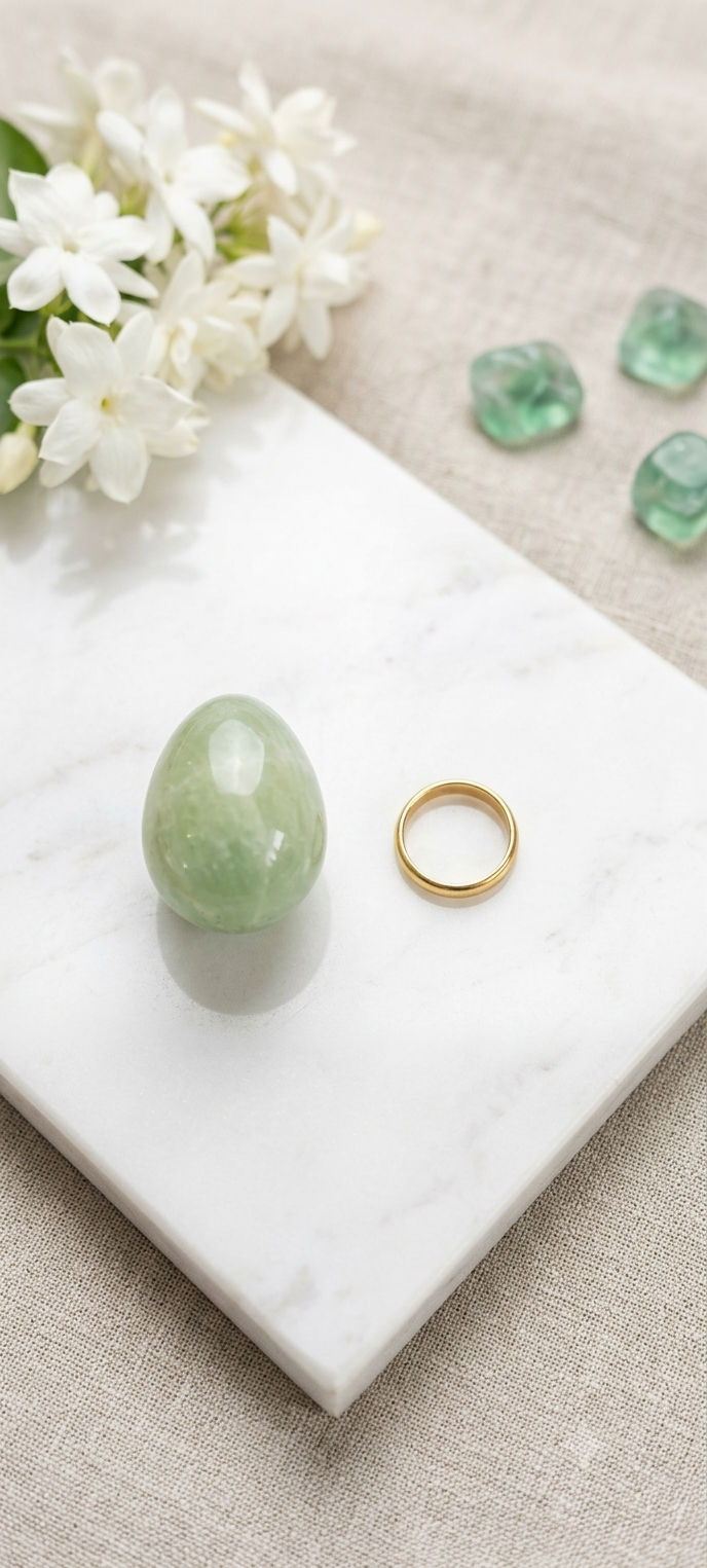 Œuf en fluorite naturelle sur support cloisonné
