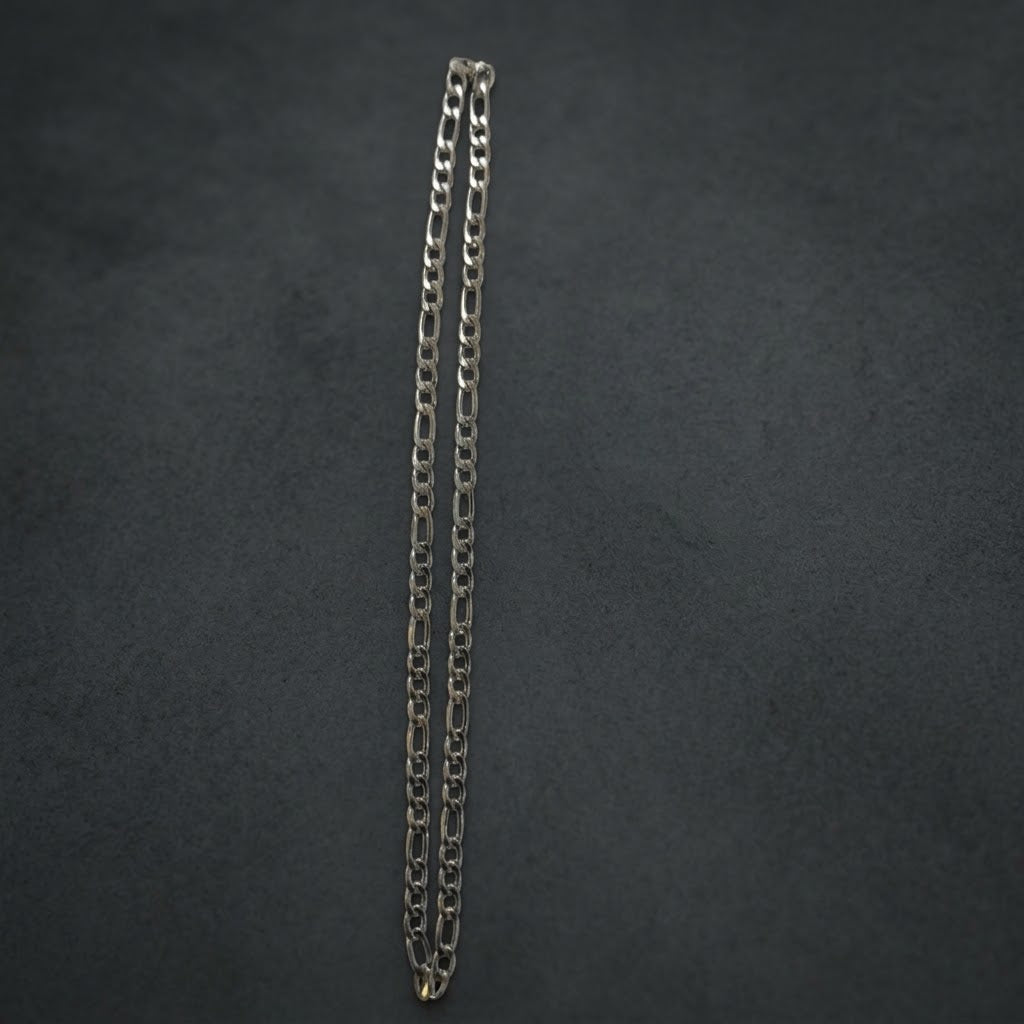 Parure collier et bracelet maille figaro en acier inoxydable