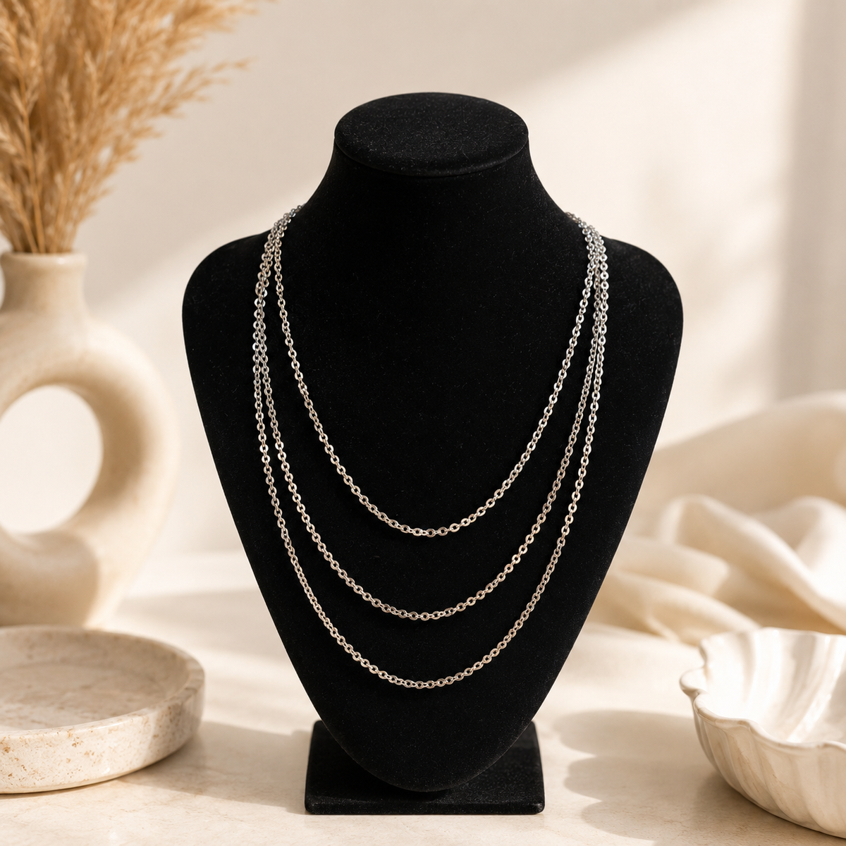Collier chaîne maille forçat en acier inoxydable