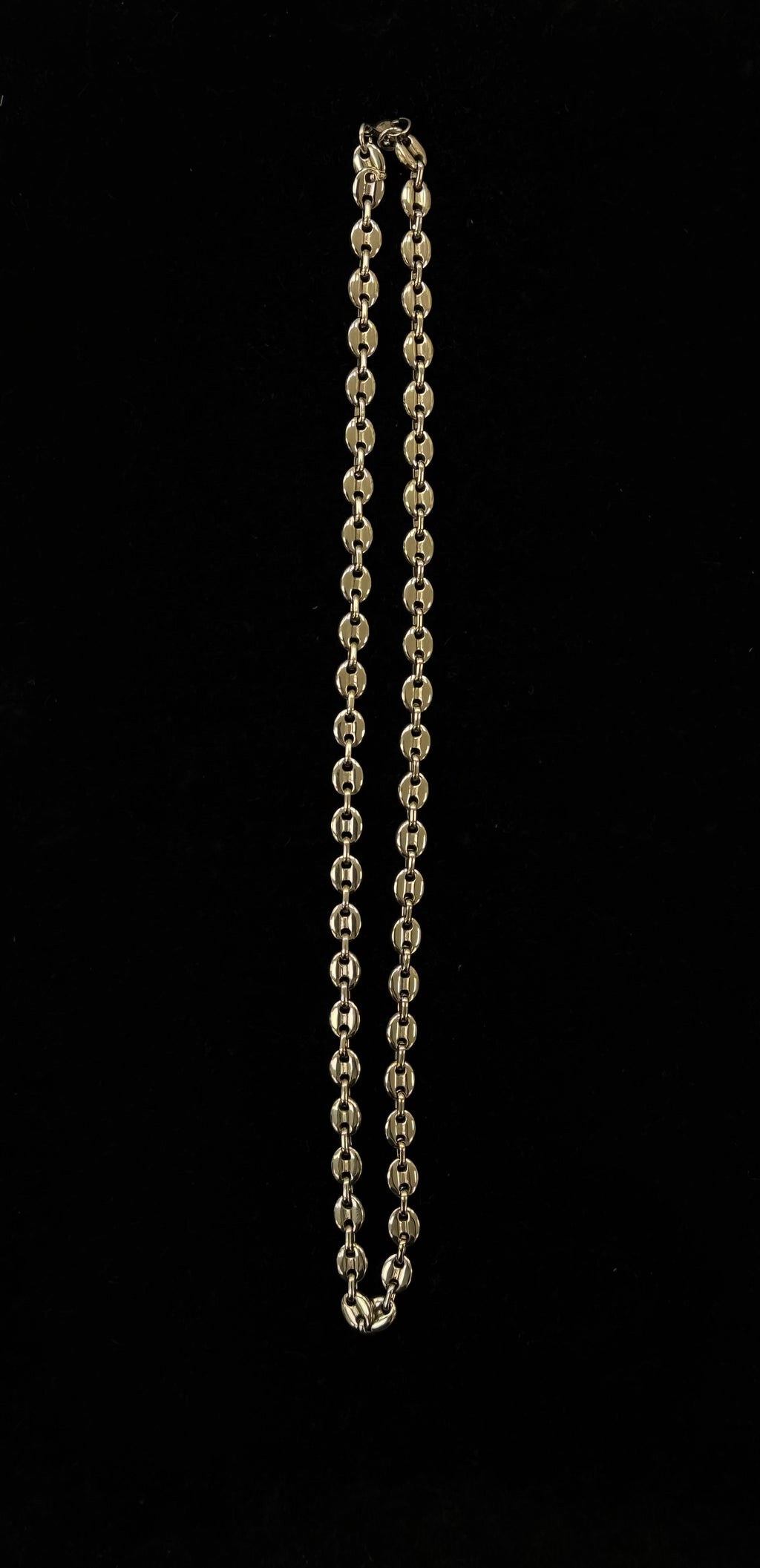 Collier chaîne maille grain de café en acier inoxydable