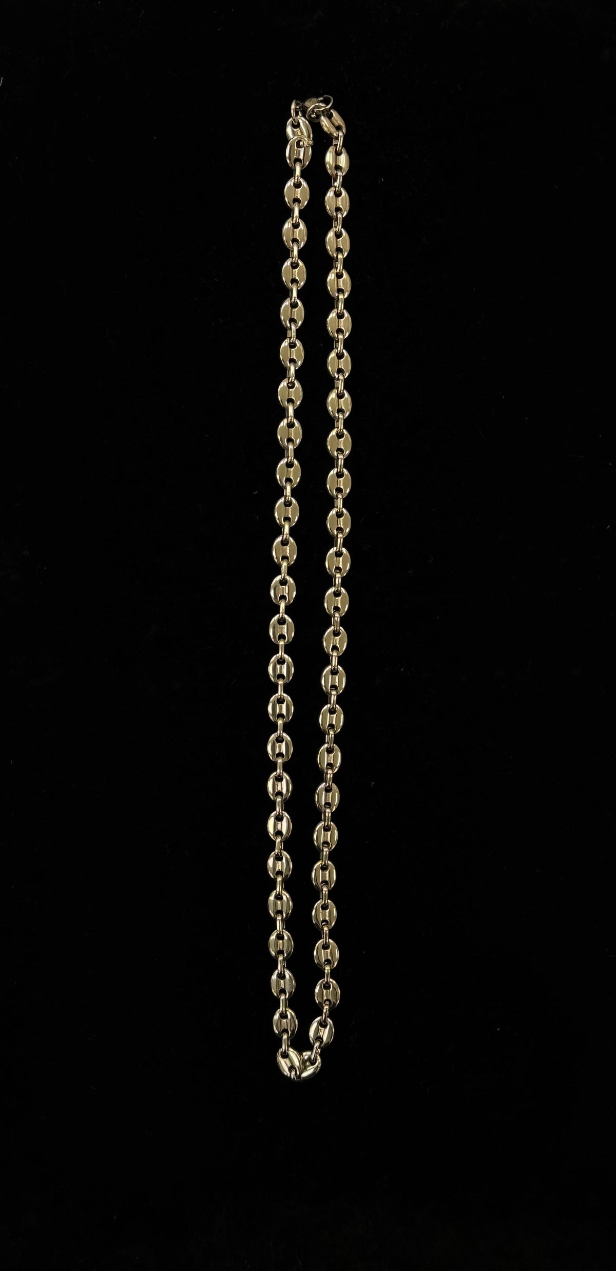 Collier chaîne maille grain de café en acier inoxydable