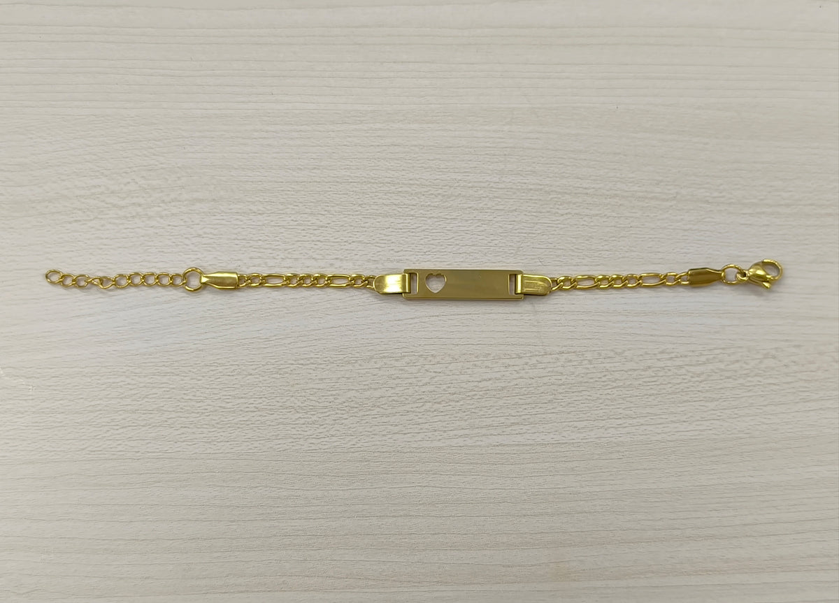 Bracelet bébé et enfant 3 mois à 3 ans en acier inoxydable, à graver