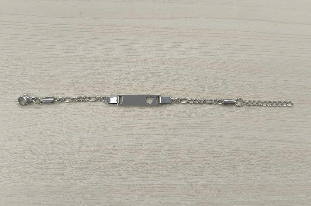 Bracelet bébé et enfant 3 mois à 3 ans en acier inoxydable, à graver