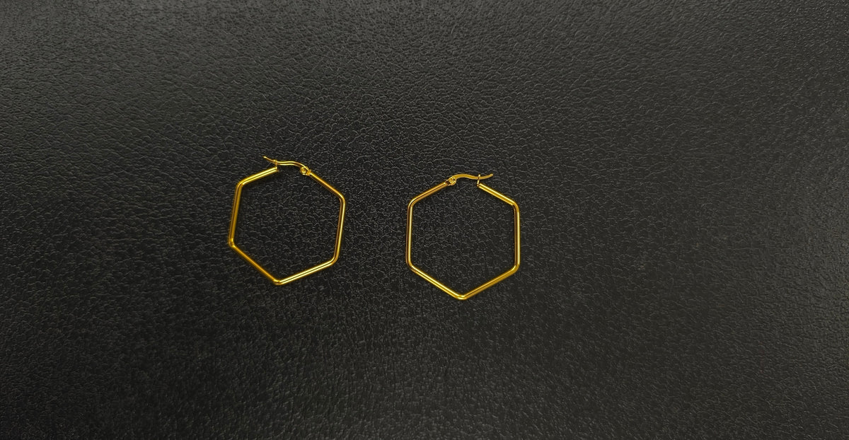Créoles dorées hexagone