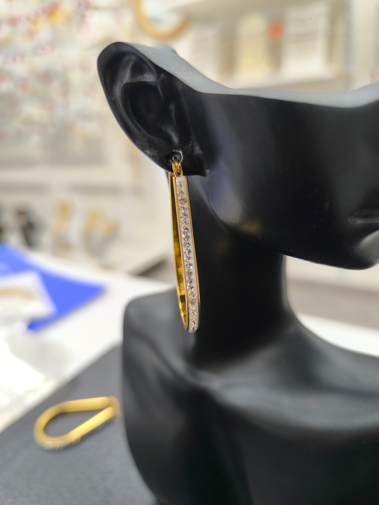 CREOLES DOREES GOUTTES D'EAU AVEC STRASS