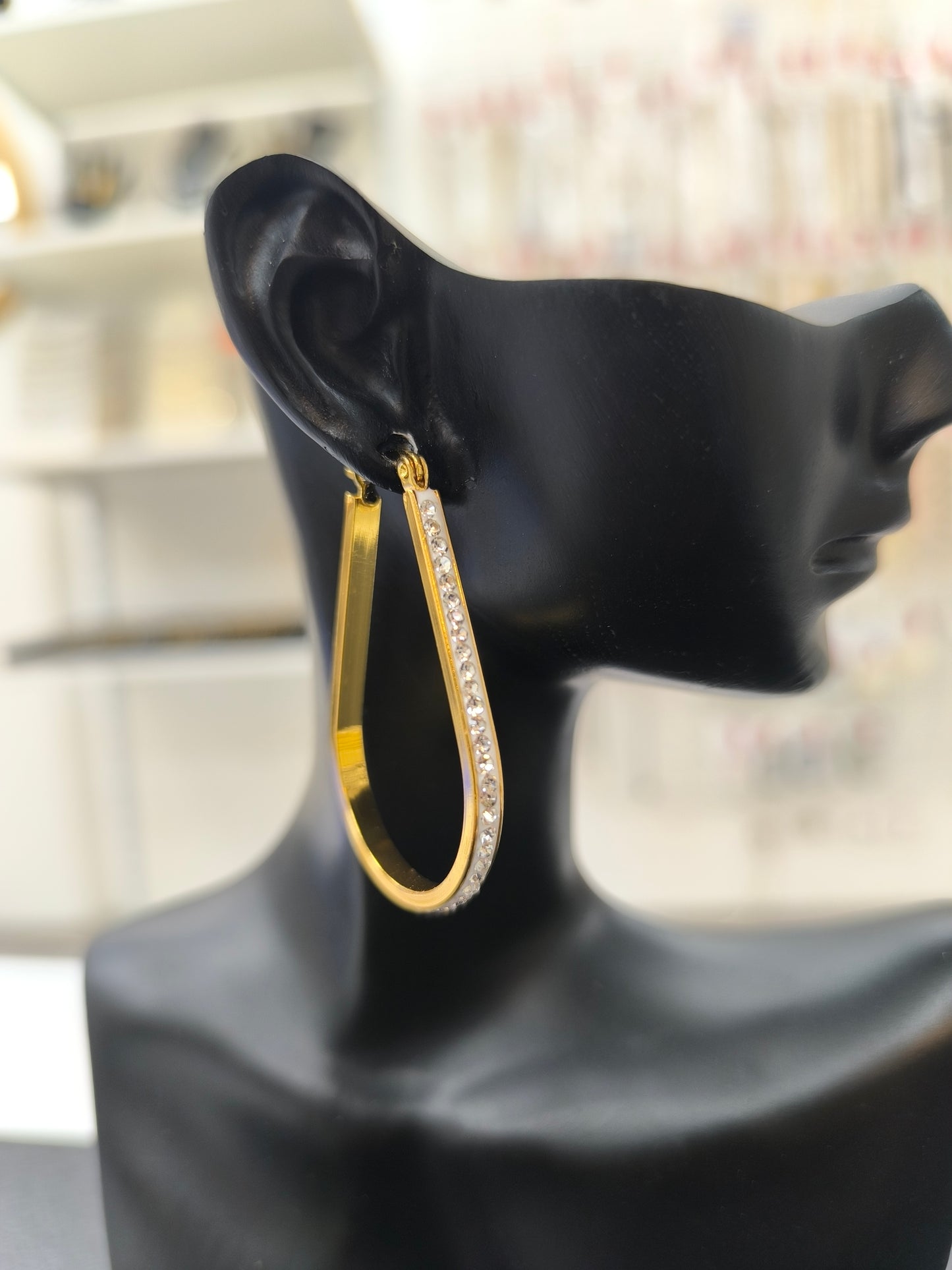 CREOLES DOREES GOUTTES D'EAU AVEC STRASS