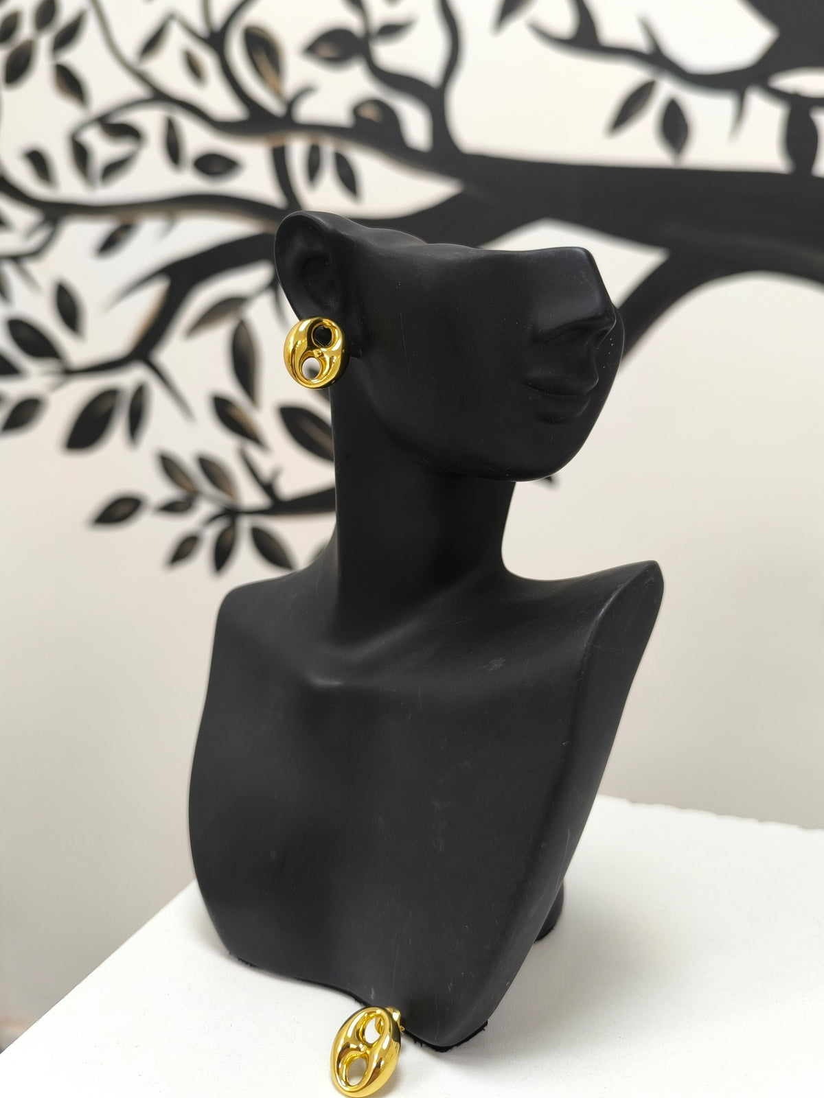 Boucles d'oreilles clou grain de café en acier inoxydable