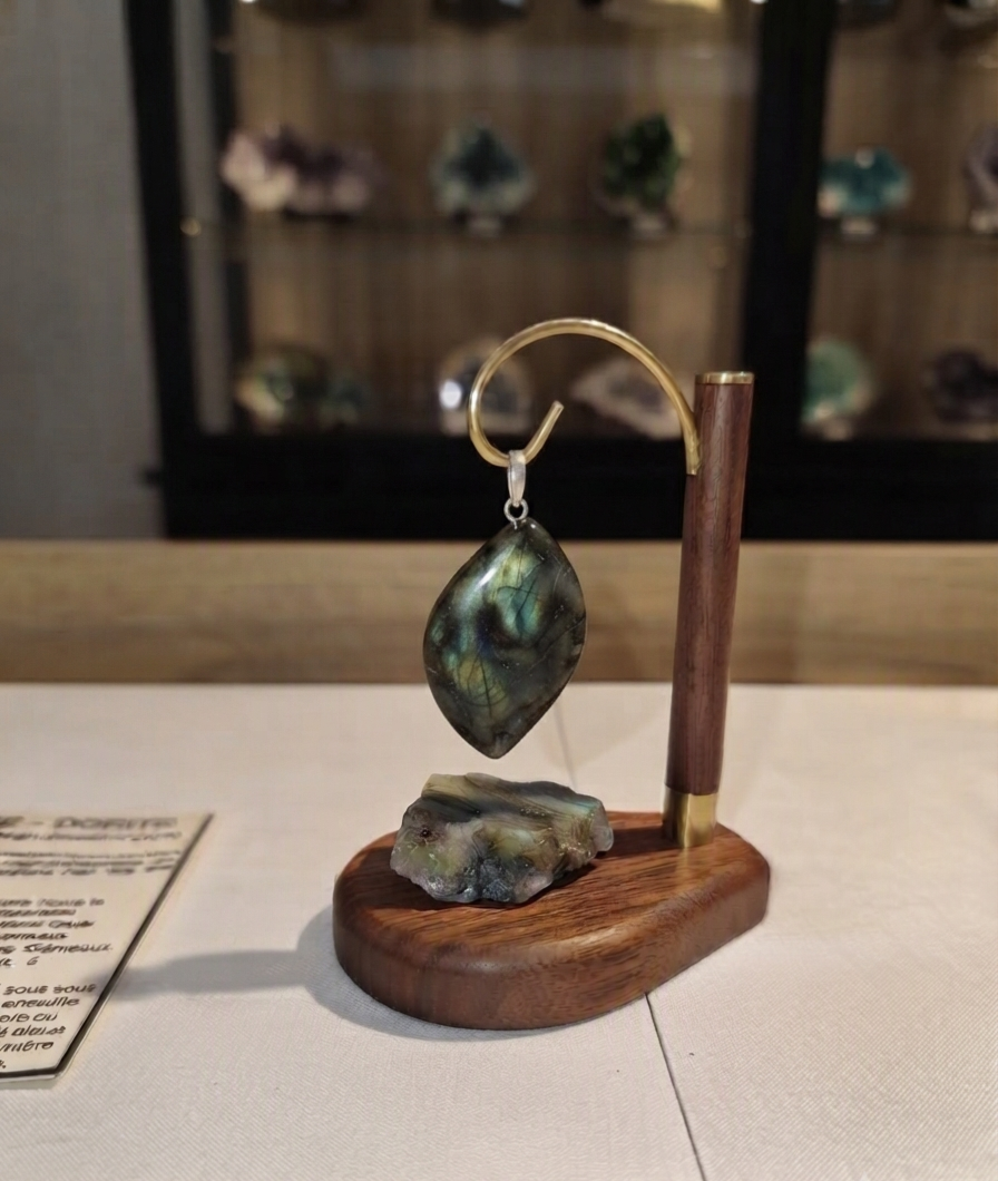 PENDENTIFS EN LABRADORITE VERTE