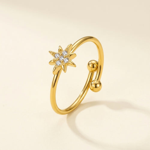 Bague réglable dorée étoile