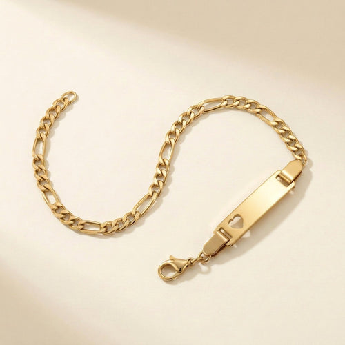 Bracelet bébé et enfant 3 mois à 3 ans en acier inoxydable, à graver, doré