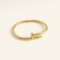 Bracelet clou rigide en acier inoxydable, doré