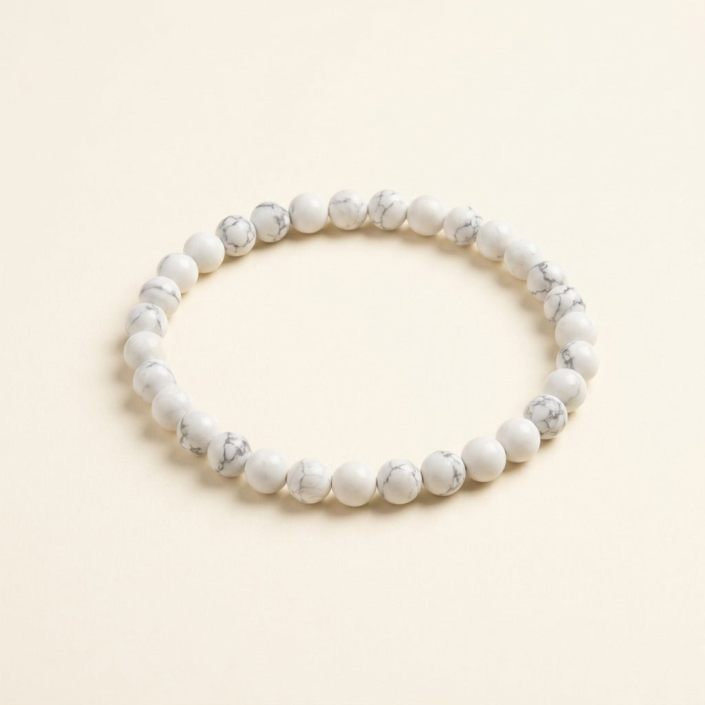 Bracelet en howlite naturelle