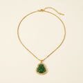 Chaîne et pendentif bouddha couleur jade en acier inoxydable