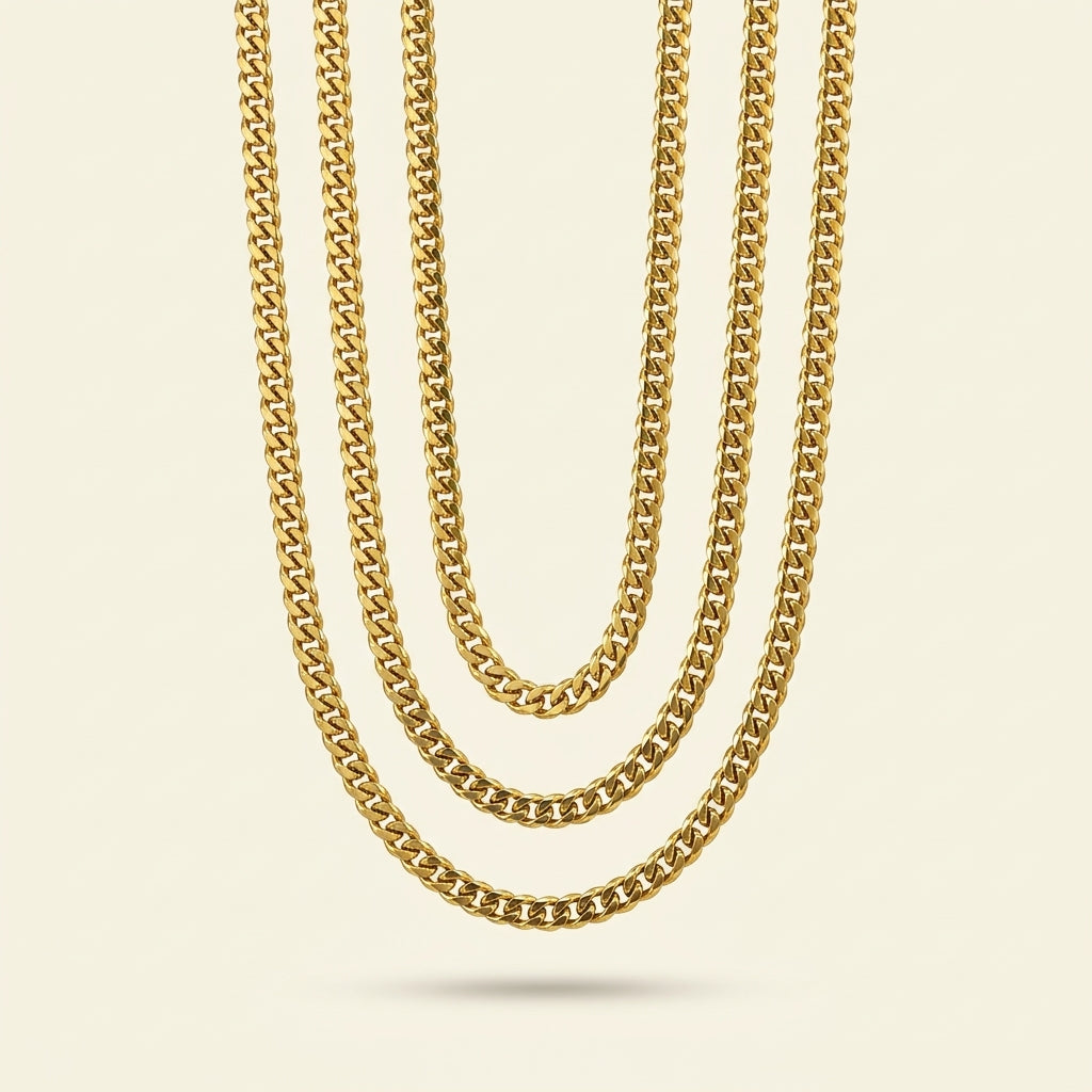 Collier chaîne gourmette en acier inoxydable