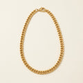 Collier chaîne maille cubaine en acier inoxydable, doré