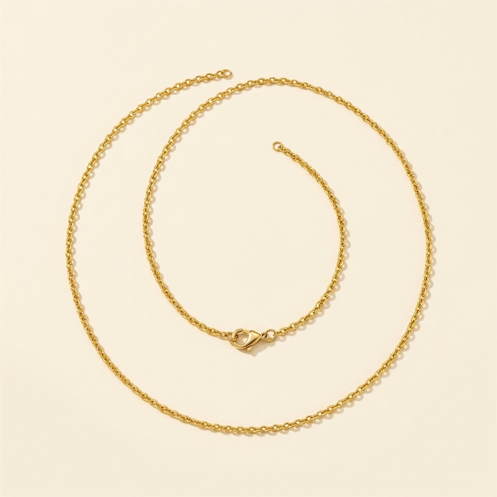 Collier chaîne maille forçat en acier inoxydable, doré