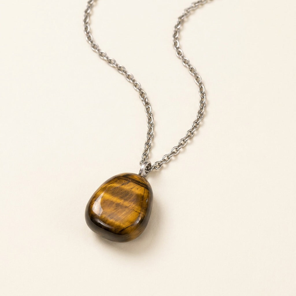 Collier pendentif œil de tigre