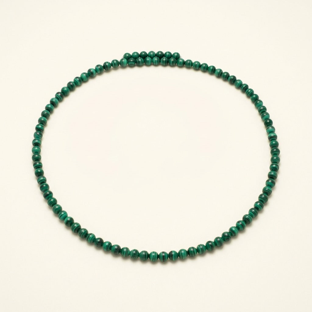 Collier en malachite naturelle