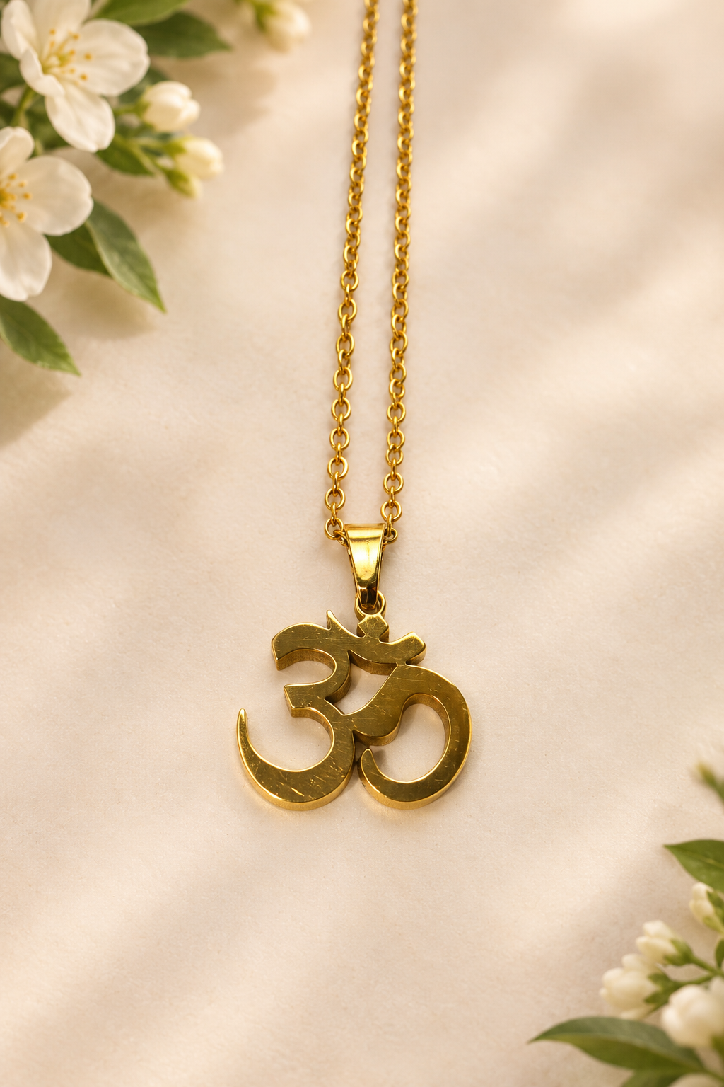 Collier pendentif ॐ « Om » en acier inoxydable, modèle 3