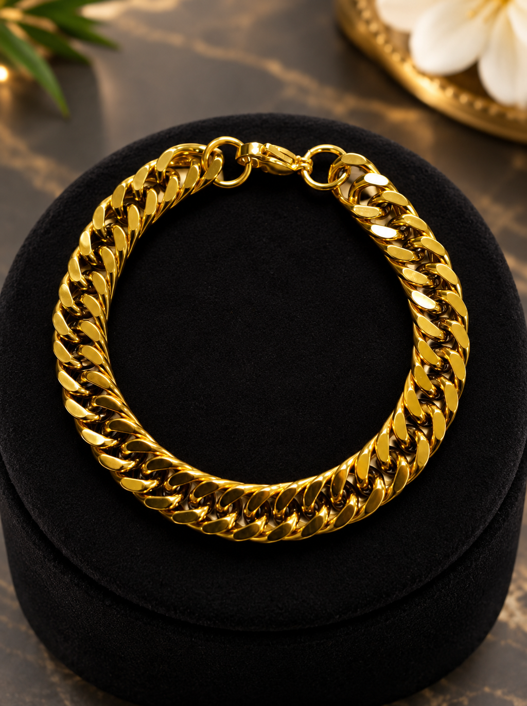 Bracelet maille cubaine en acier inoxydable