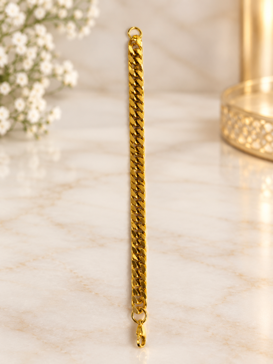 Bracelet maille cubaine en acier inoxydable