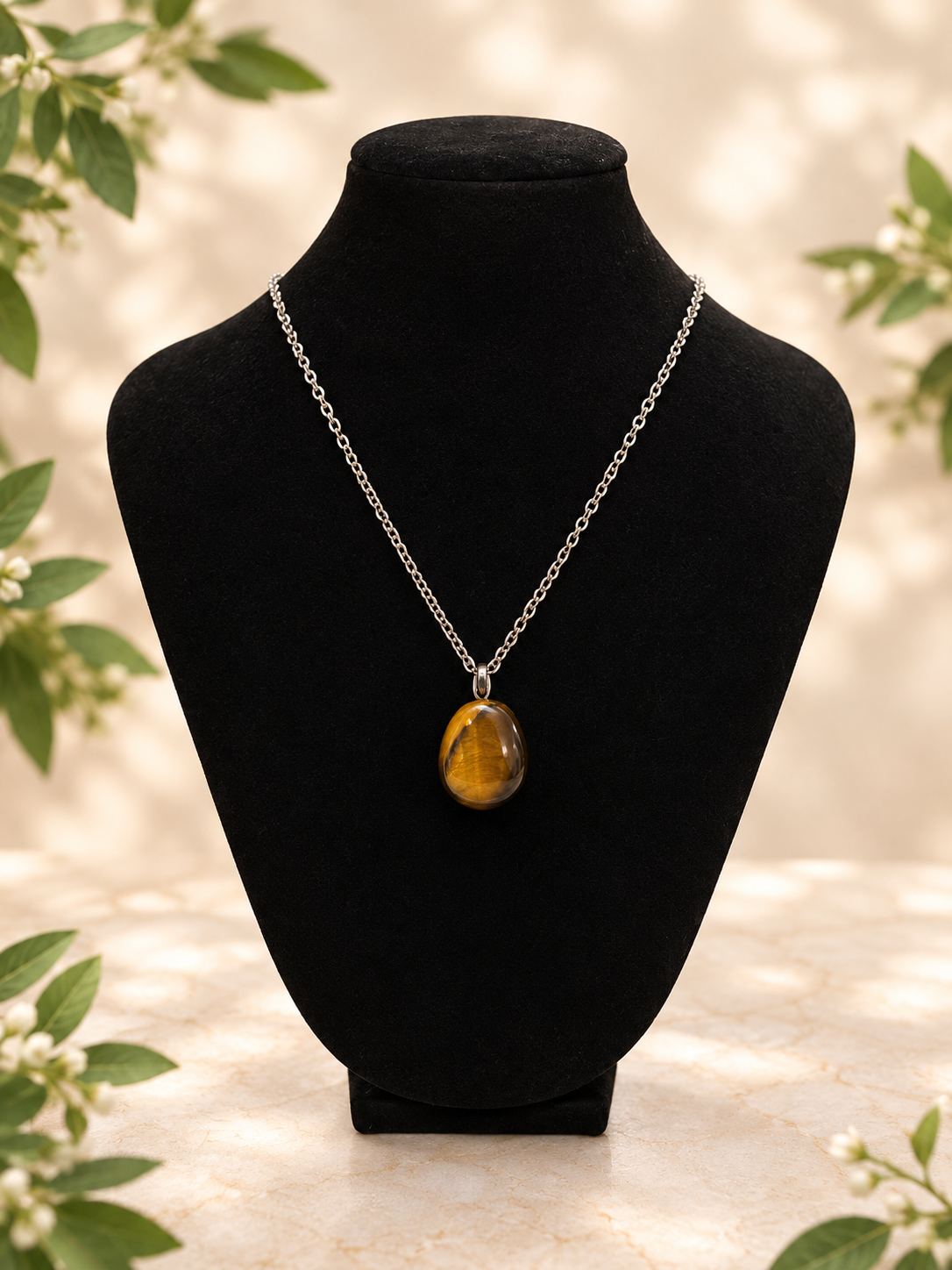 Collier pendentif œil de tigre