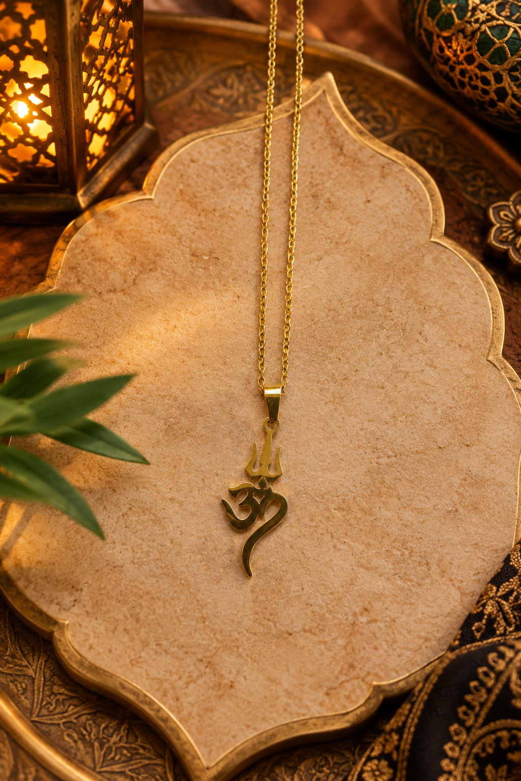 Collier pendentif ॐ « Om » en acier inoxydable, modèle 2