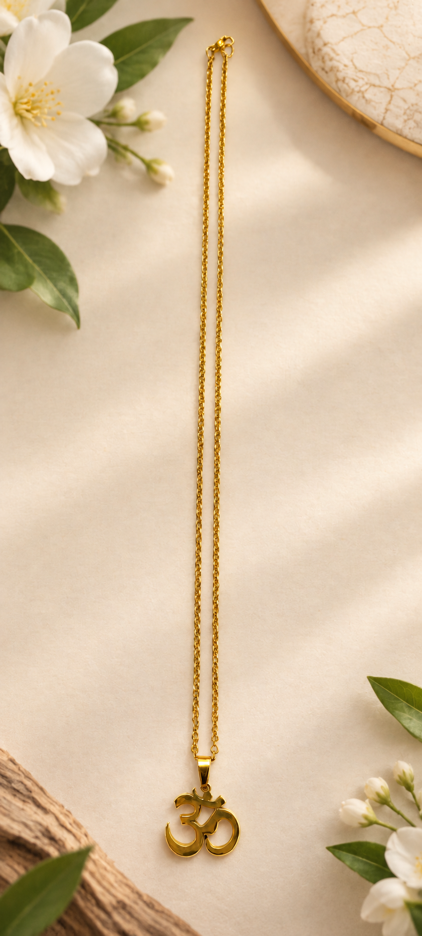 Collier pendentif ॐ « Om » en acier inoxydable, modèle 3