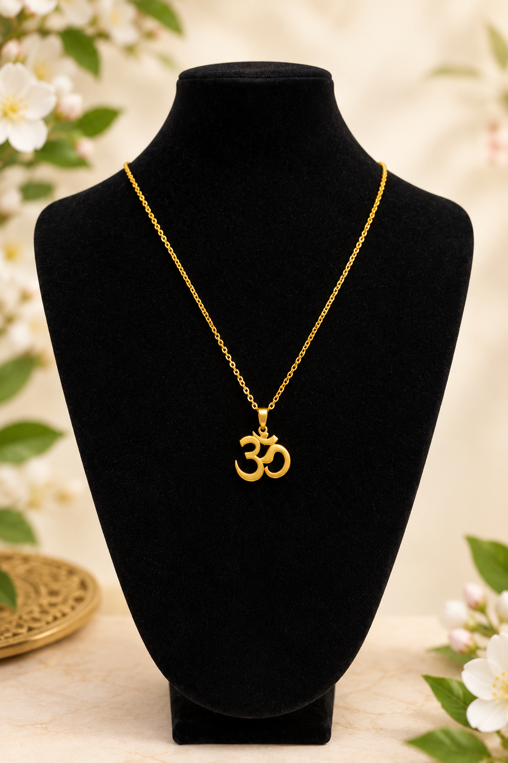 Collier pendentif ॐ « Om » en acier inoxydable, modèle 3