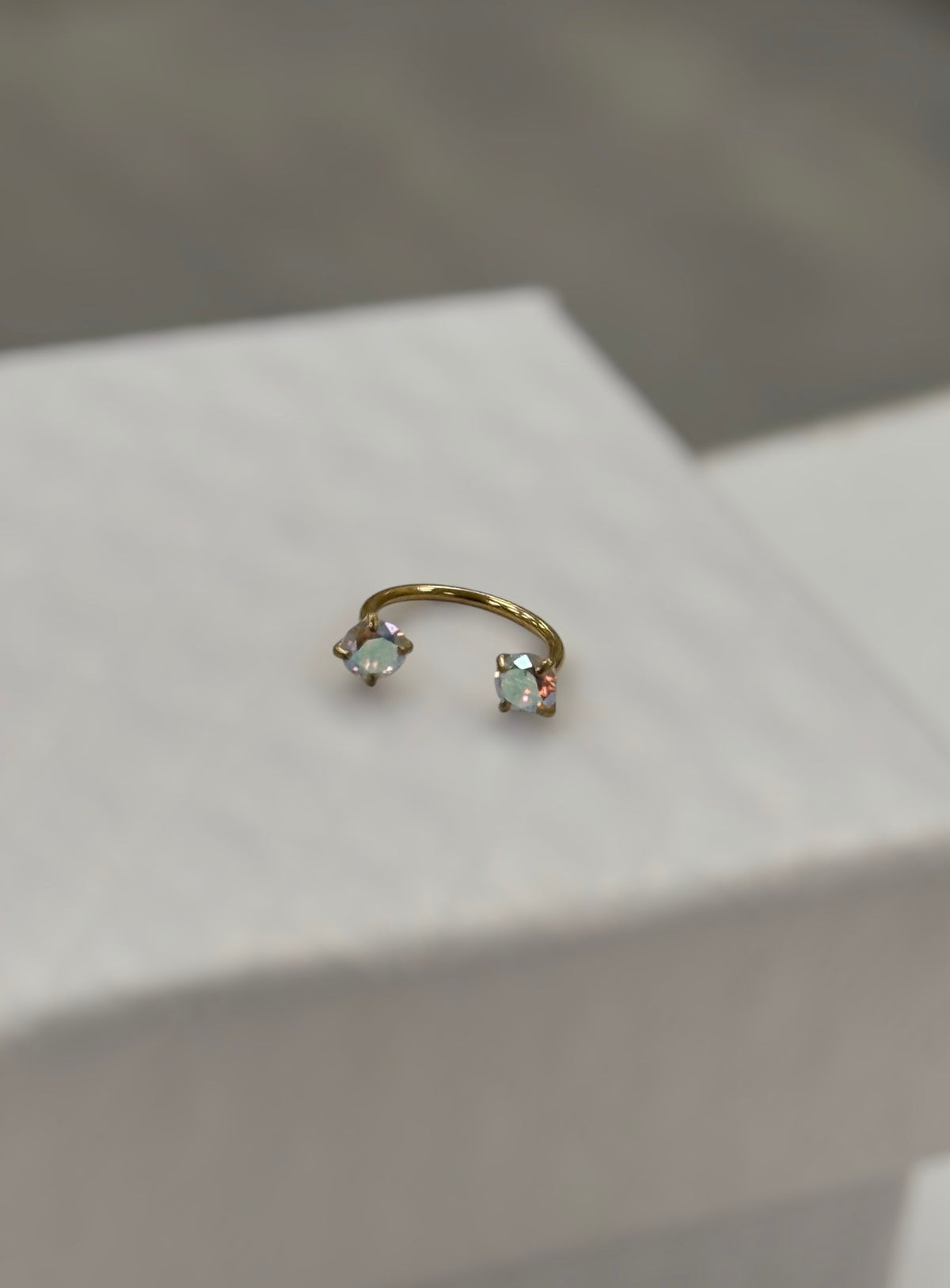 Piercing anneau de nez en acier inoxydable, 2 oxydes de zirconium