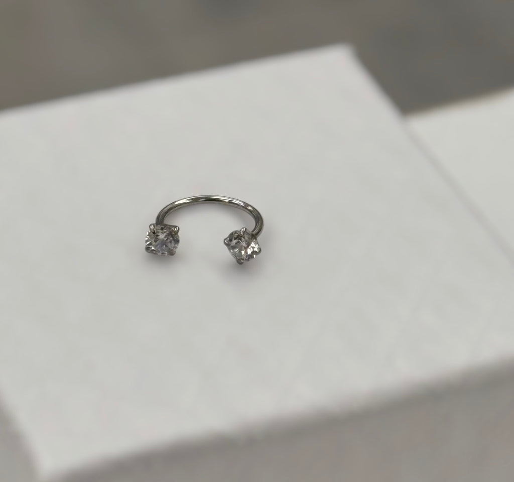 Piercing anneau de nez en acier inoxydable, 2 oxydes de zirconium