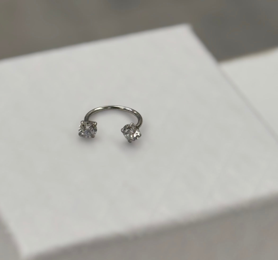 Piercing anneau de nez en acier inoxydable, 2 oxydes de zirconium