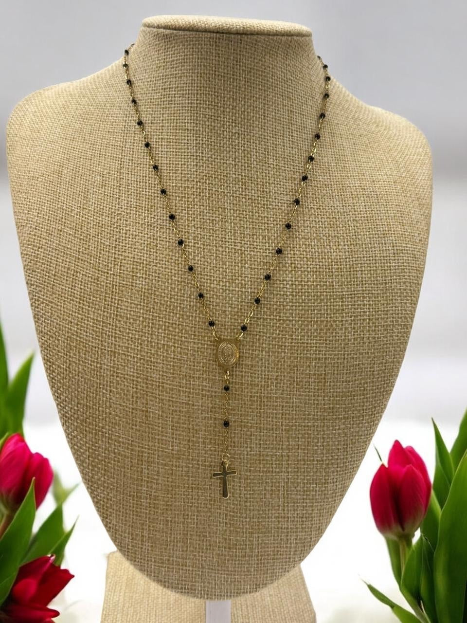 Collier chapelet en acier inoxydable