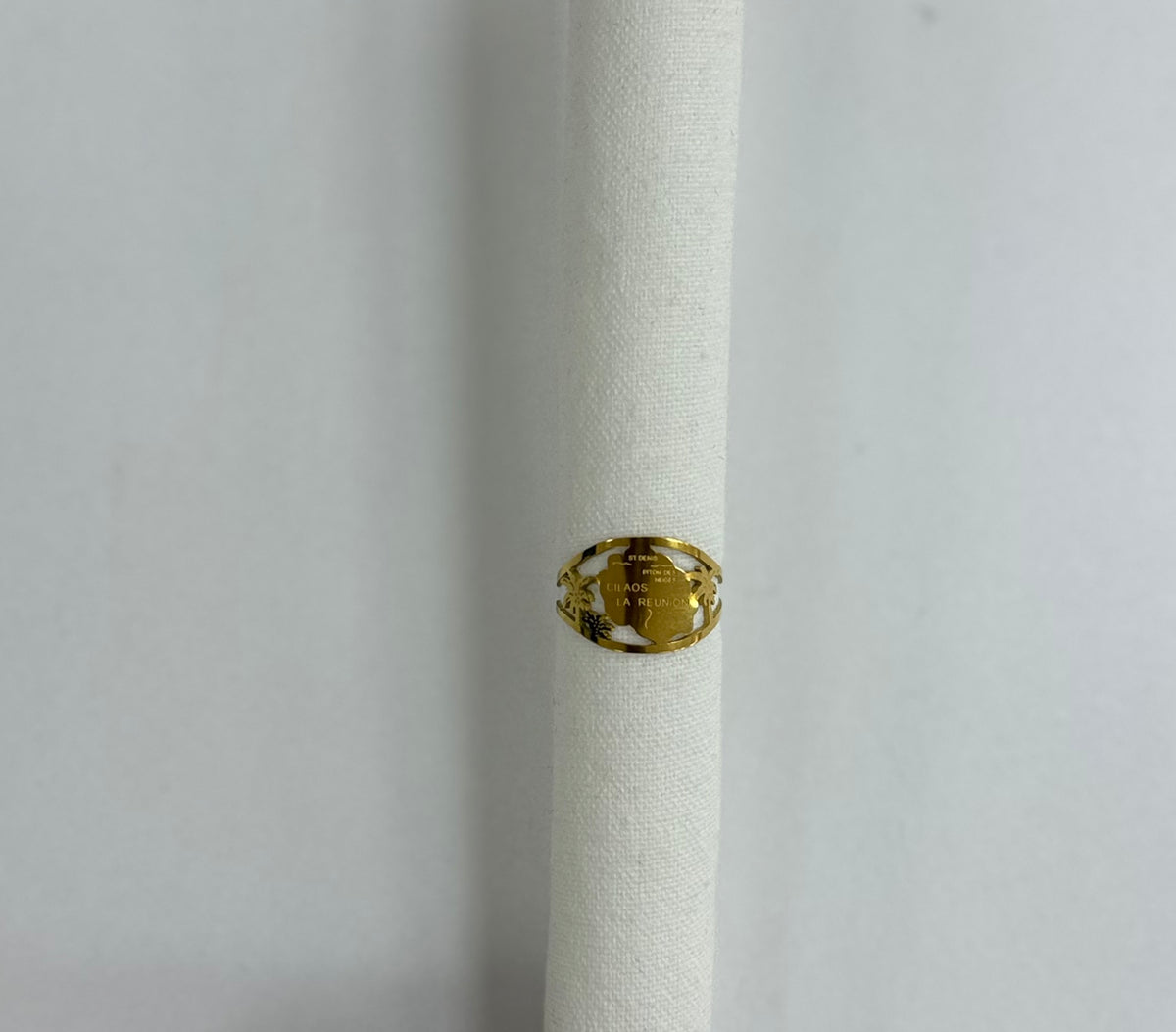 Bague réglable île de La Réunion en acier inoxydable