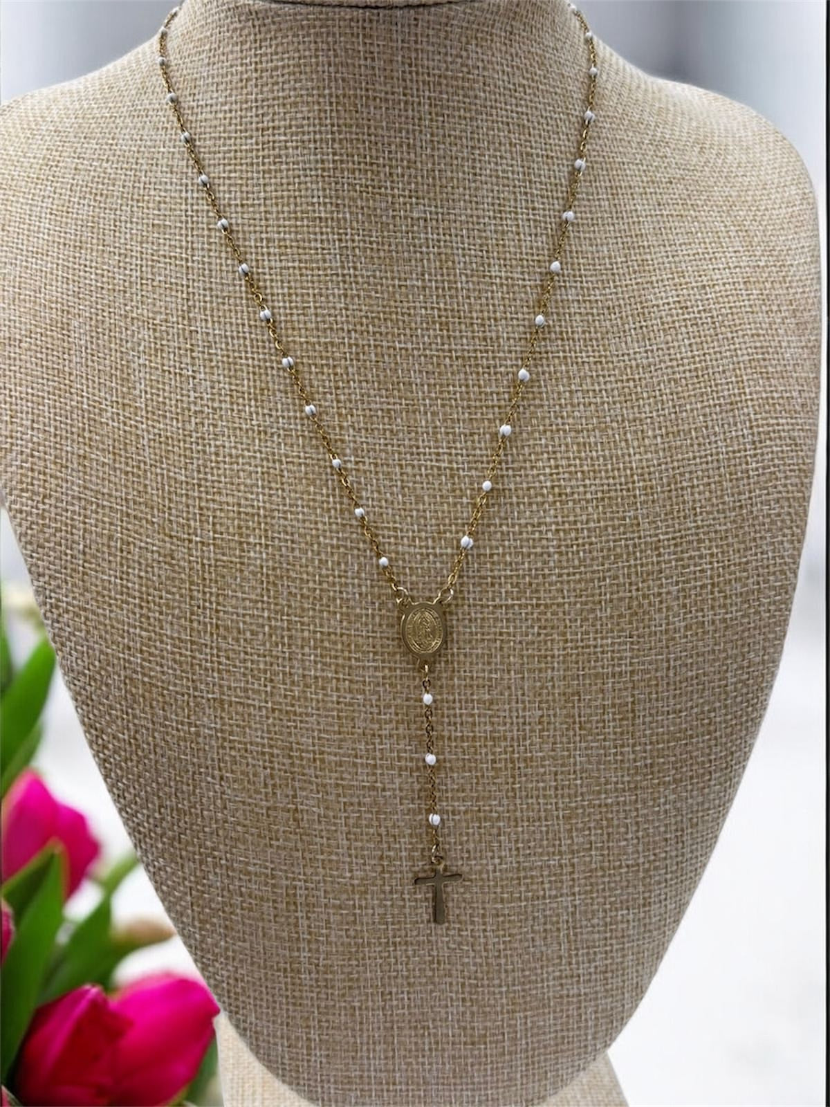 Collier chapelet en acier inoxydable