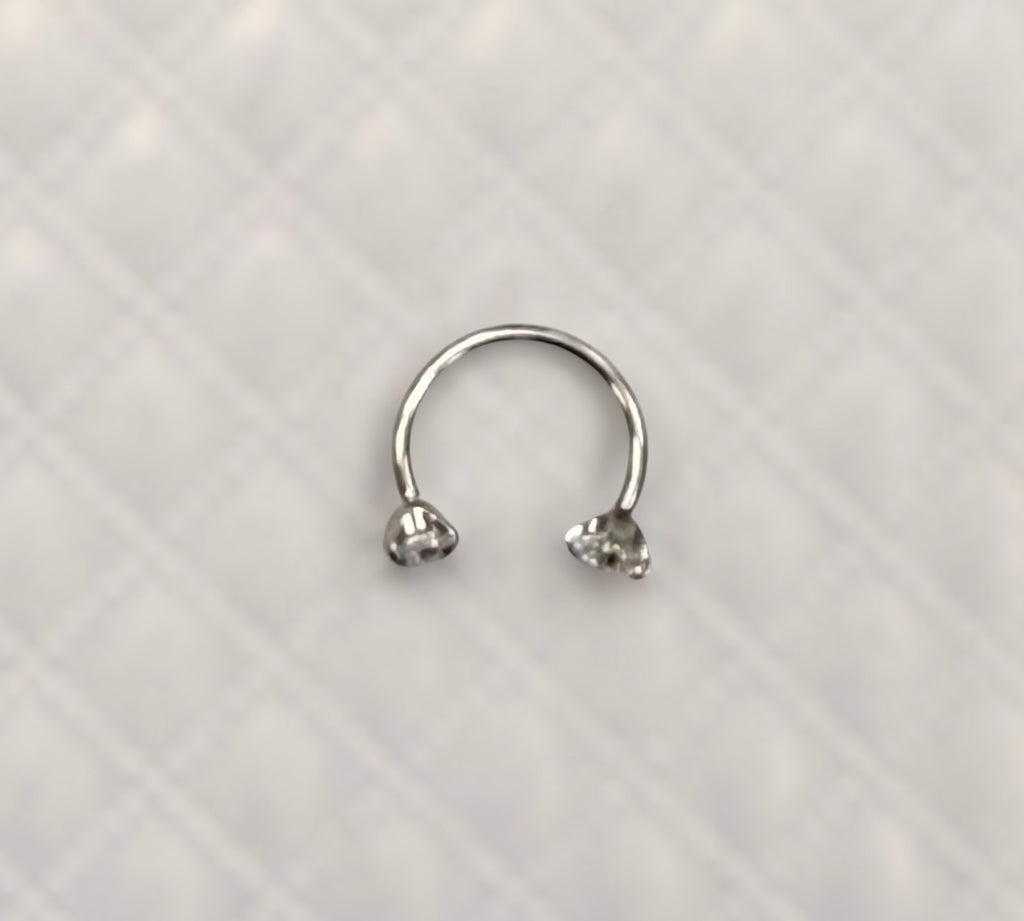Piercing anneau de nez en acier inoxydable, 2 oxydes de zirconium