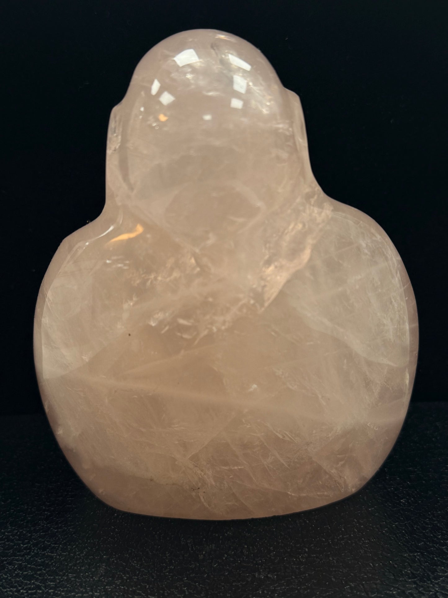 BOUDDHA ASSIS EN QUARTZ ROSE MODELE 1