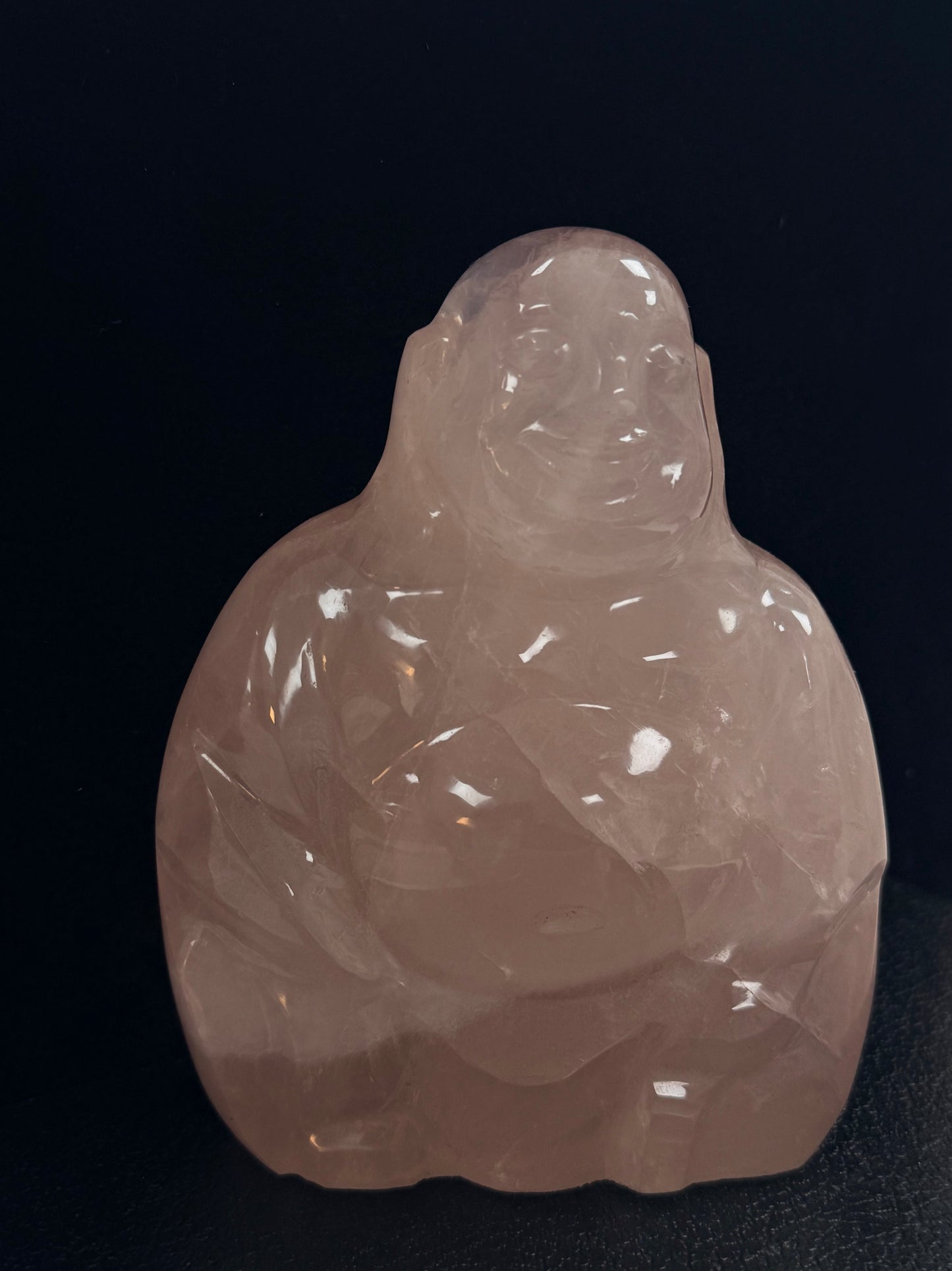 BOUDDHA ASSIS EN QUARTZ ROSE MODELE 1