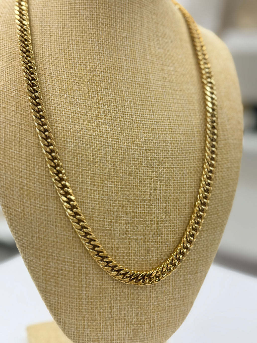 Collier chaîne maille cubaine en acier inoxydable