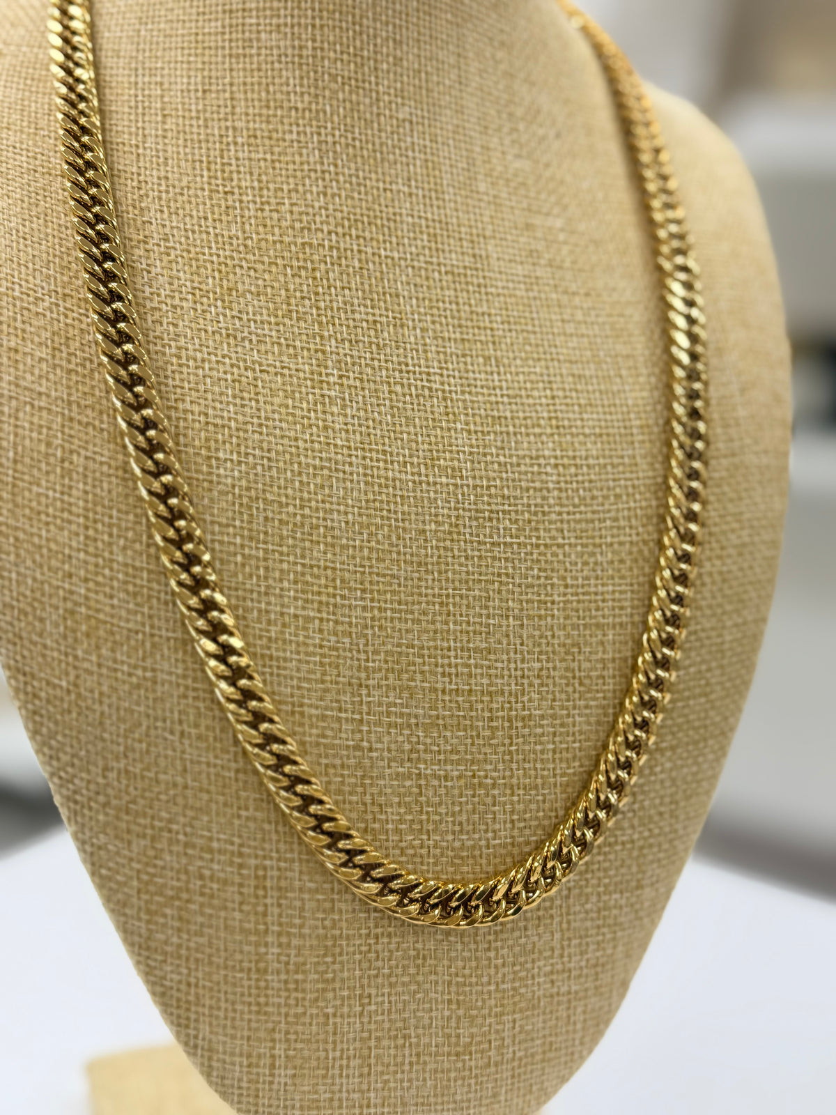 Collier chaîne maille cubaine en acier inoxydable