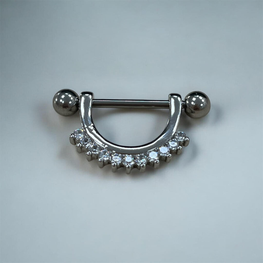 Piercing téton couronne en oxyde de zirconium