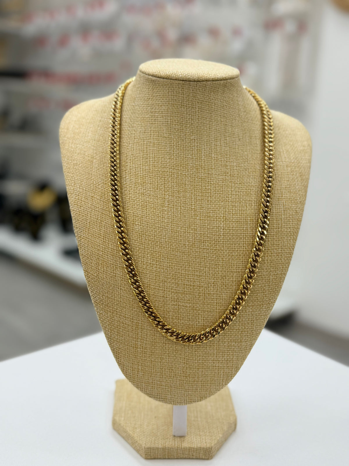 Collier chaîne maille cubaine en acier inoxydable