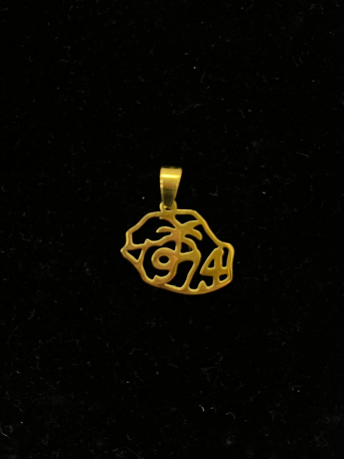 Pendentif Réunion 974 découpé en acier inoxydable