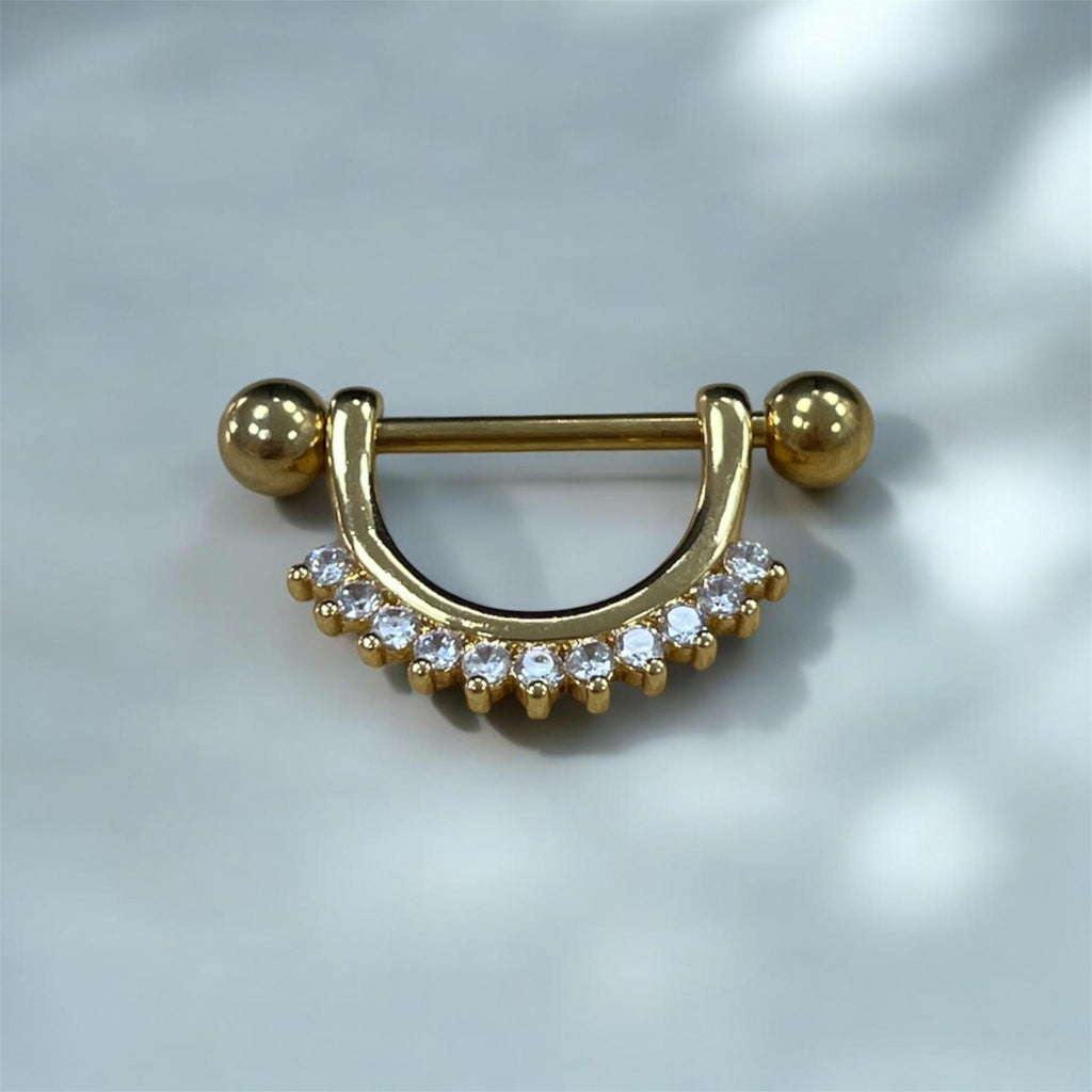 Piercing téton couronne en oxyde de zirconium