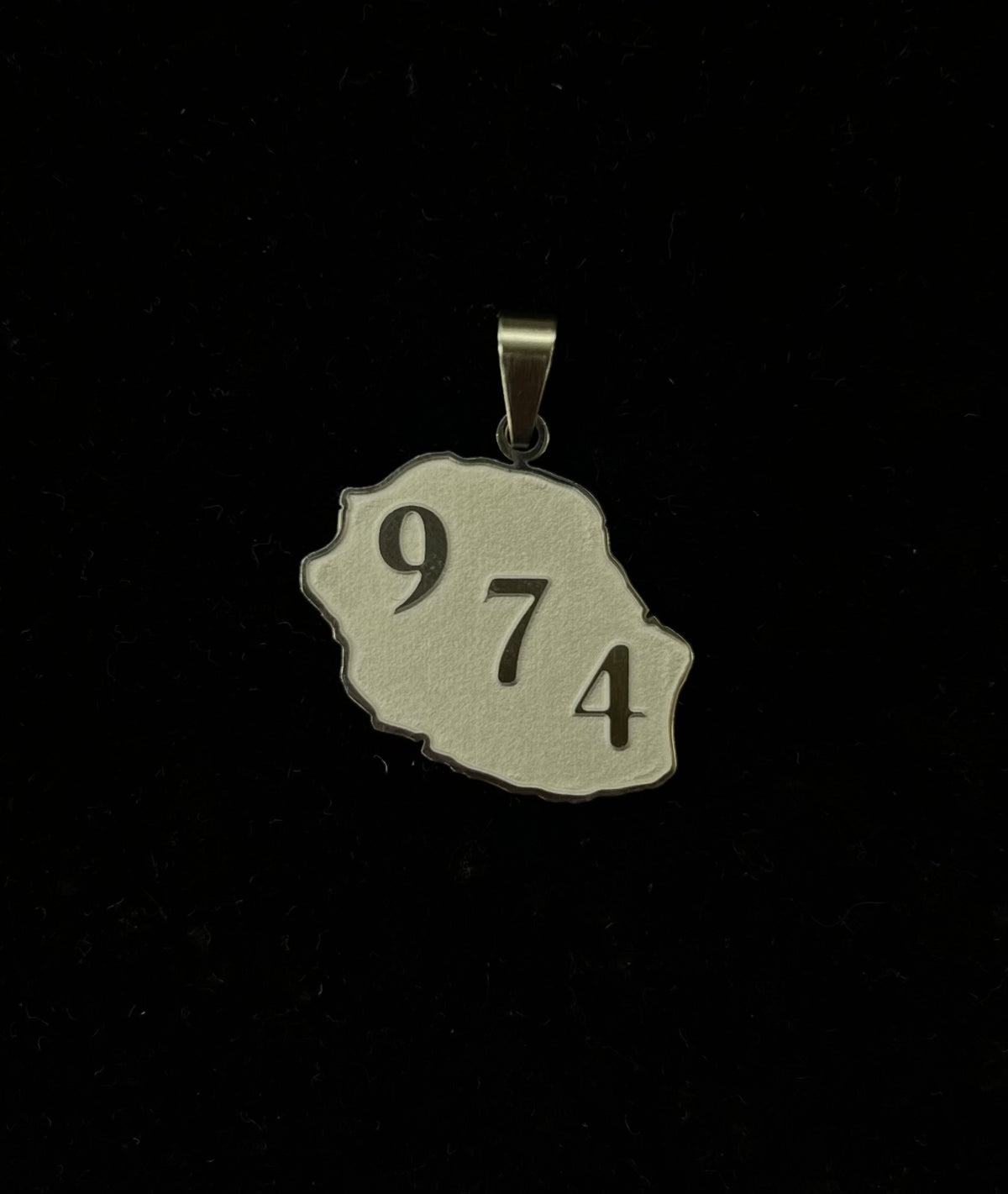 Pendentif Réunion 974 en acier inoxydable