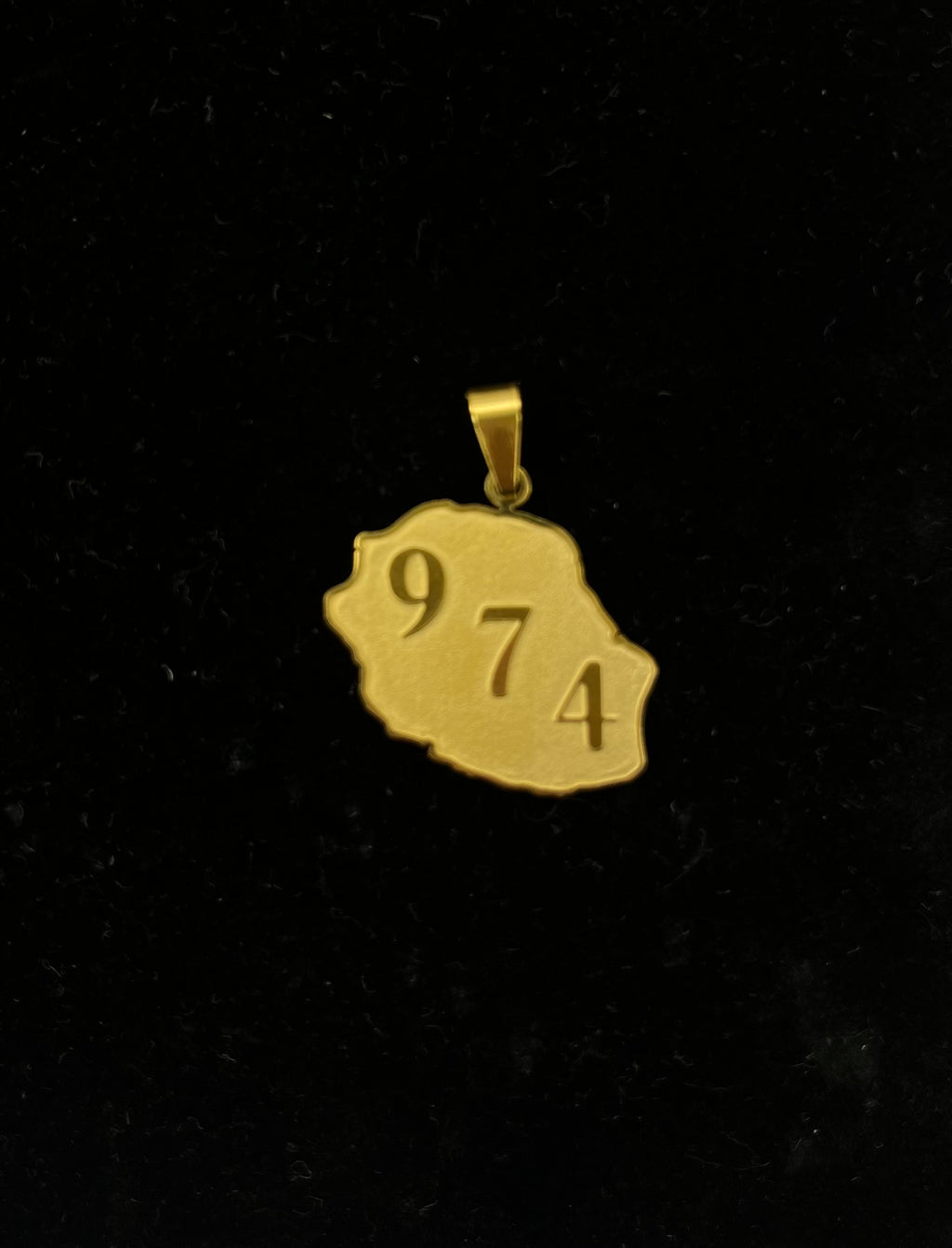 Pendentif Réunion 974 en acier inoxydable