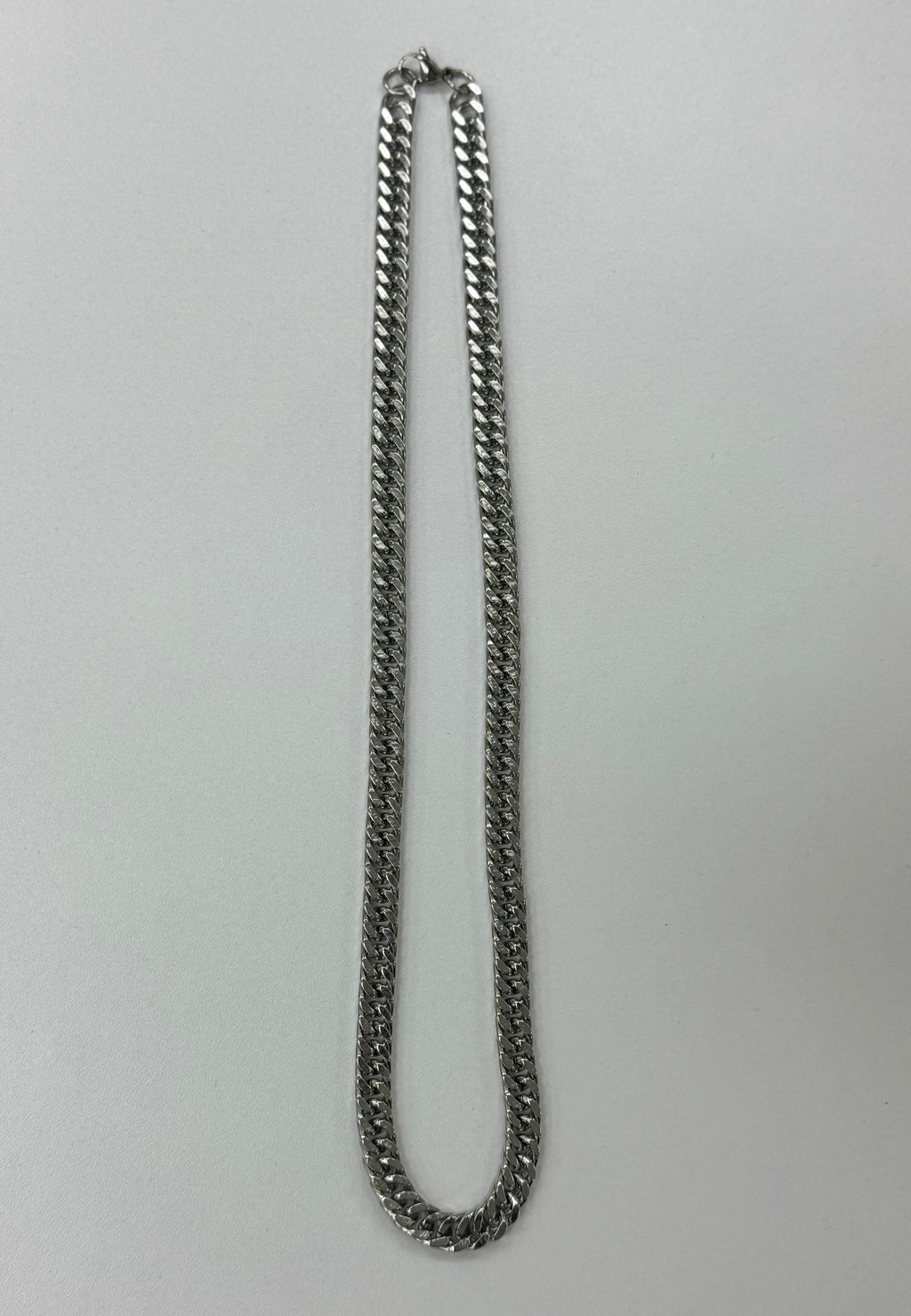 Collier chaîne maille cubaine en acier inoxydable